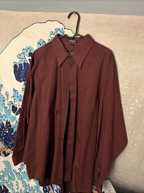 Arrow Men's Maroon Long-Sleeve Dress Shirt
